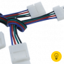 Коннектор для ленты RGB  двуxсторонний (ширина 10 мм,длина провода 15 см )