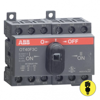 Реверсивный выключатель нагрузки АВВ OT40F3C 3P 40A