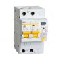 Дифференциальный автоматический выключатель тока IEK АД-12М C, 25A, 30mA, тип A, 4.5kA, 2п, 3.5 модуля MAD12-2-025-C-030