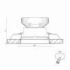 Корпус светильника потолочный встраиваемый  наклонный, COMBO-42-BL, Черный, IP20