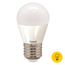 Светодиодная лампа General шар 7Вт E27 4500К