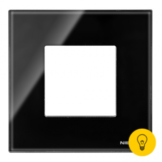 Рамка 1 пост (2 модуля) ABB Zenit Черное стекло