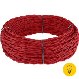 Ретро кабель витой 3х2,5 (красный) 20 м под заказ