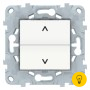 Выключатель для жалюзи (рольставней) кнопочный, Белый, серия Unica New, Schneider Electric