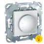 Диммер поворотно-нажимной, 400Вт для ламп накаливания, Белый, серия Unica, Schneider Electric