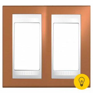 Рамка 2-ая (двойная), Оранжевый/Белый, серия Unica, Schneider Electric