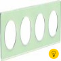 Рамка 4-ая (четверная), Зеленый лед/Белый, серия Odace, Schneider Electric