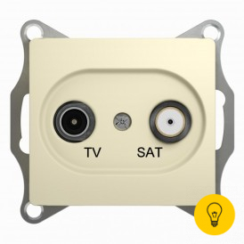 Розетка телевизионная единственная ТV-SAT, Бежевый, серия Glossa, Schneider Electric