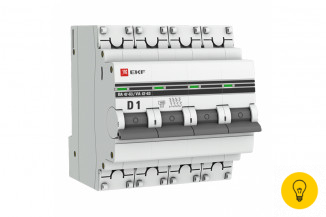Автоматический выключатель EKF 4P, 1А, 4,5kA, ВА 47-63, PROxima, SQ mcb4763-4-01D-pro