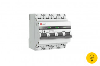 Автоматический выключатель EKF PROxima ВА 47-63, 4P, 8А, 4,5kA SQmcb4763-4-08D-pro
