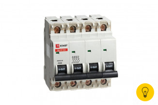 Автоматический выключатель EKF ВА 47-63, 4P, 10А, C, 4,5kA, SQ mcb4763-4-10C