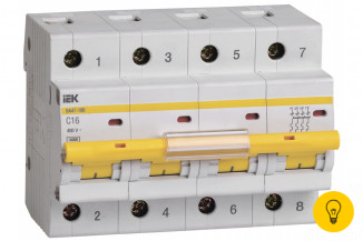 Автоматический выключатель IEK ВА 47-100, 4Р, 16А, 10 кА, х-ка С MVA40-4-016-C