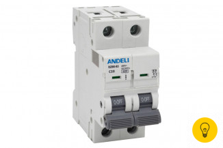 Автоматический выключатель ANDELI DZ66-63/2P 20A 6kA х-ка C ADL01-242