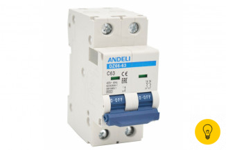 Автоматический выключатель ANDELI DZ66-63/2P 32A 6kA х-ка C ADL01-244