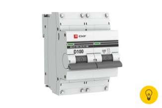 Автоматический выключатель EKF 2P 100А D 10kA ВА 47-100 PROxima SQmcb47100-2-100D-pro
