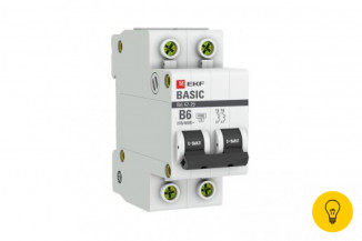 Автоматический выключатель EKF 2P 6А B 4,5кА ВА 47-29 Basic SQmcb4729-2-06-B