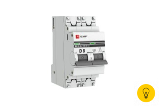 Автоматический выключатель EKF PROxima ВА 47-63 2P, 8А, 4,5kA, SQ mcb4763-2-08D-pro
