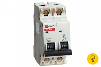 Автоматический выключатель EKF ВА 47-63, 2P 1А D 4,5kA SQmcb4763-2-01D