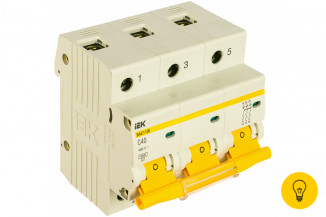 Автоматический модульный выключатель IEK 3п C 40А ВА 47-100 10кА ИЭК MVA40-3-040-C