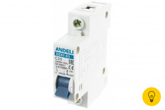 Автоматический выключатель ANDELI DZ47-63/1P 25A 4.5kA х-ка C ADL01-066