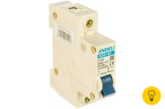 Автоматический выключатель ANDELI DZ47-63/1P 40A 4.5kA х-ка C ADL01-068