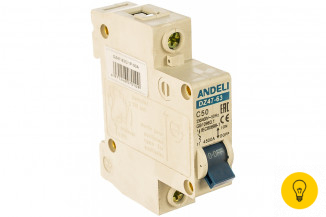 Автоматический выключатель ANDELI DZ47-63/1P 50A 4.5kA х-ка C ADL01-069