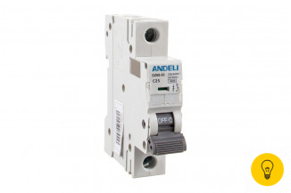 Автоматический выключатель ANDELI DZ66-63/1P 25A 6kA х-ка C ADL01-230