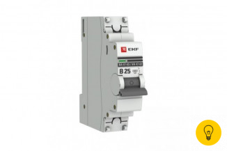 Автоматический выключатель EKF 1P, 25А, 6кА, ВА 47-63, PROxima SQ mcb4763-6-1-25B-pro