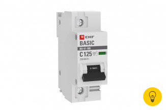 Автоматический выключатель EKF Basic ВА 47-100 1P, 125А, 10kA mcb47100-1-125C-bas