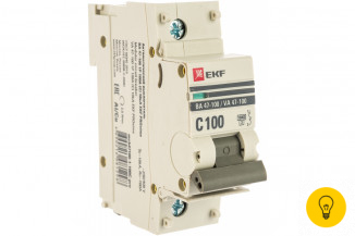 Автоматический выключатель EKF PROxima ВА 47-100, 1P, 100А, C, 10kA, SQ mcb47100-1-100C-pro