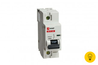 Автоматический выключатель EKF ВА 47-100, 1P, 16А, D, 10kA, SQ mcb47100-1-16D