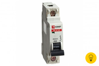 Автоматический выключатель EKF ВА 47-63, 1P, 16А, 4,5kA, SQ mcb4763-1-16C