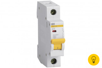 Автоматический модульный выключатель IEK, 1 полюс, B, 25А, ВА47-29, 4.5кА, ИЭК MVA20-1-025-B