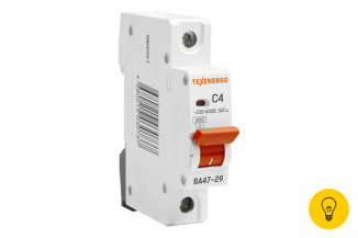 Автоматический выключатель Texenergo ВА 4729 1п 4А 6кА характеристика С TAM14C04-1
