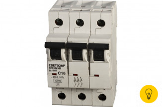 Автоматический выключатель Светозар Премиум 3-полюсный 10 A C отключающая способность 10 кА 400 В SV-49033-10-C