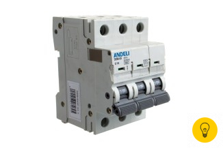 Автоматический выключатель ANDELI DZ66-63/3P 16A 6kA х-ка C ADL01-254