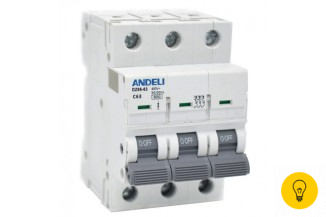 Автоматический выключатель ANDELI DZ66-63/3P 63A 6kA х-ка C ADL01-260