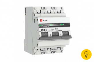 Автоматический выключатель EKF 3P 0,5А 4,5kA ВА 47-63 PROxima SQ mcb4763-3-0.5C-pro