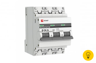 Автоматический выключатель EKF 3P, 31.5А, 4.5kA, ВА47-63, PROxima SQmcb4763-3-31.5D-pro