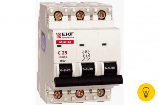 Автоматический модульный выключатель EKF 3п C 16А ВА 47-63 PROxima mcb4763-3-16C-pro