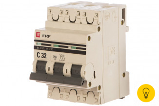 Автоматический трехполюсный выключатель EKF 32А С ВА47-63 4.5кА PROxima 8189103