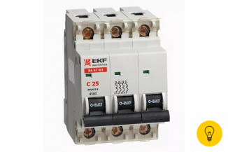 Автоматический выключатель EKF ВА 47-63, 3P, 0.5А, 4.5kA mcb4763-3-0.5C