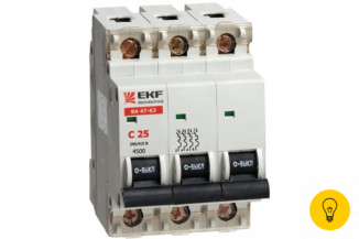 Автоматический выключатель EKF ВА 47-63, 3P 10А 4,5kA SQmcb4763-3-10C