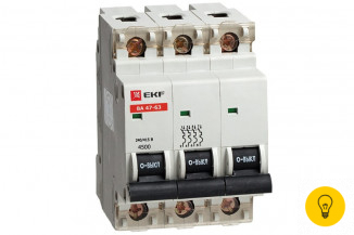 Автоматический выключатель EKF ВА 47-63, 3P, 2.5А, 4.5kA mcb4763-3-2.5D