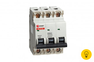 Автоматический выключатель EKF ВА 47-63, 3P, 8А, C, 4,5kA, SQ mcb4763-3-08C
