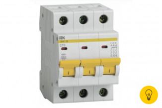 Автоматический выключатель IEK ВА47-29 3п, 10А, С, 4.5кА MVA20-3-010-C