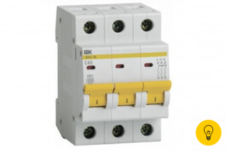 Автоматический выключатель IEK ВА47-29М 3п, 40А, С, 4.5кА MVA21-3-040-C