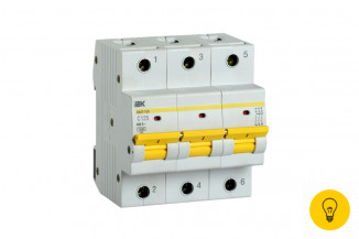 Автоматический выключатель IEK ВА47-150, 3Р, 125А, 15кА, характеристика C MVA50-3-125-C