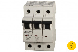 Автоматический выключатель СВЕТОЗАР Премиум 3п, 20A, B, 6кА, 400В SV-49013-20-B
