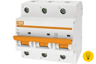Автоматический выключатель TDM ВА47-100 3Р 20А 10кА D SQ0207-0025